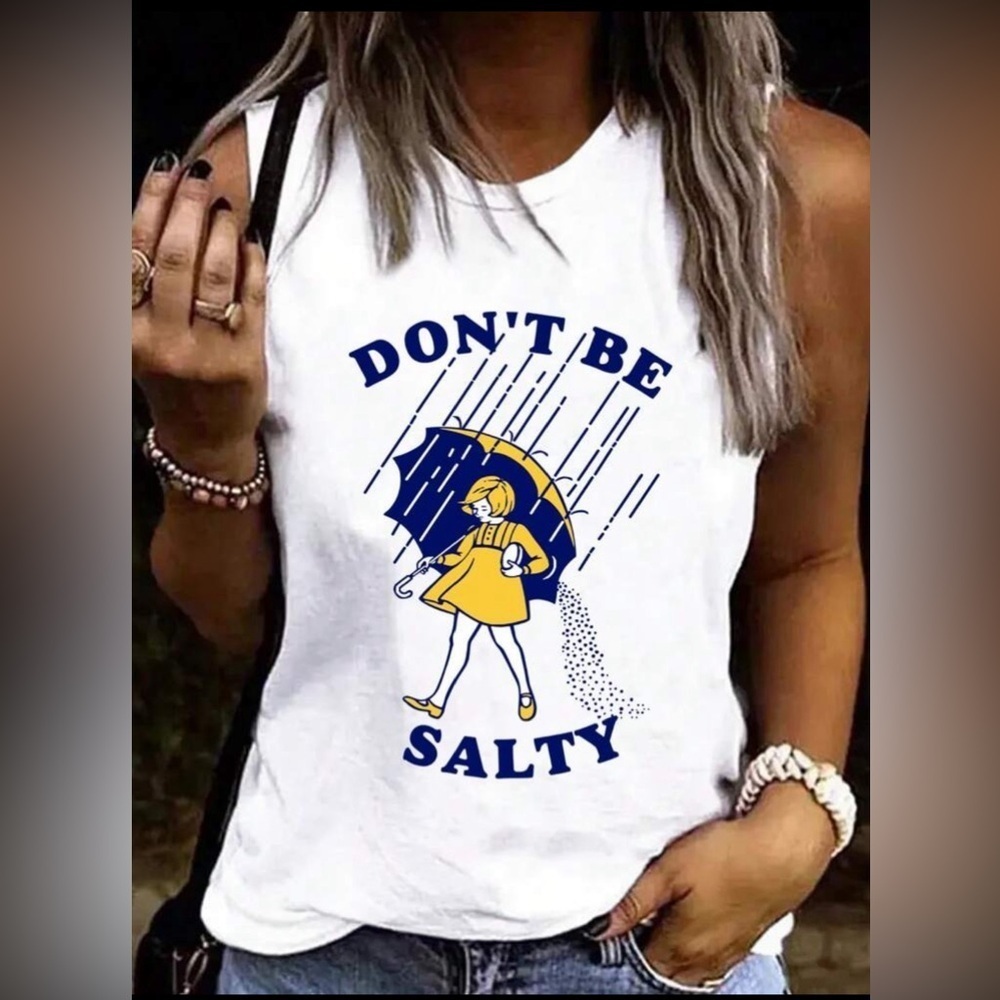 Women's White Graphic Tank Top